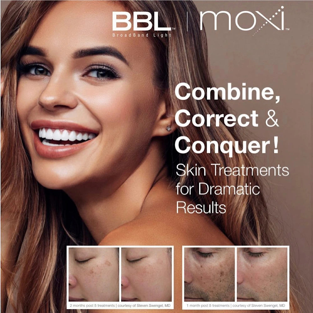 pretty young woman add with some before and after pictures for BBL and moxi